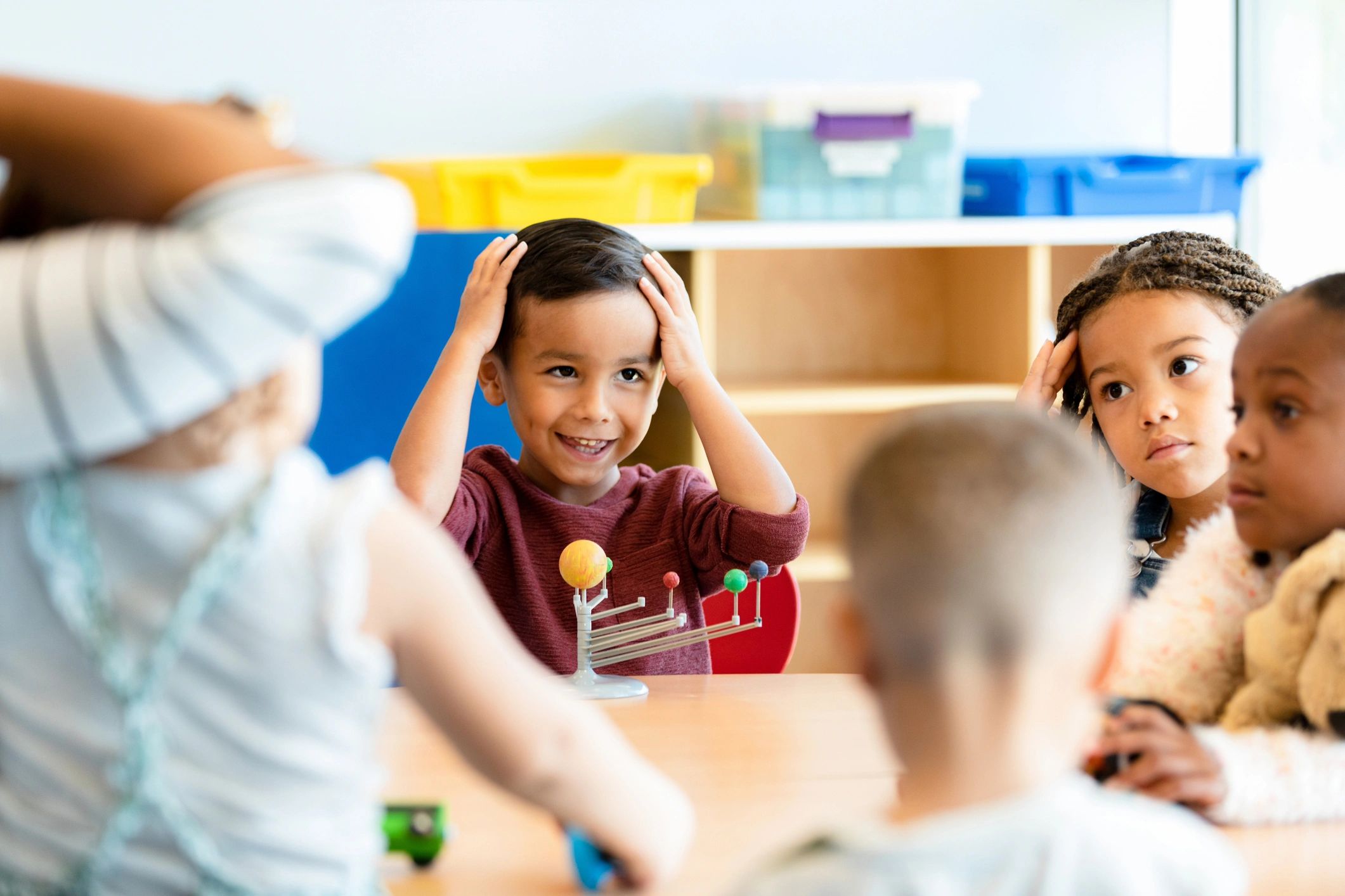 Child in a classroom activity