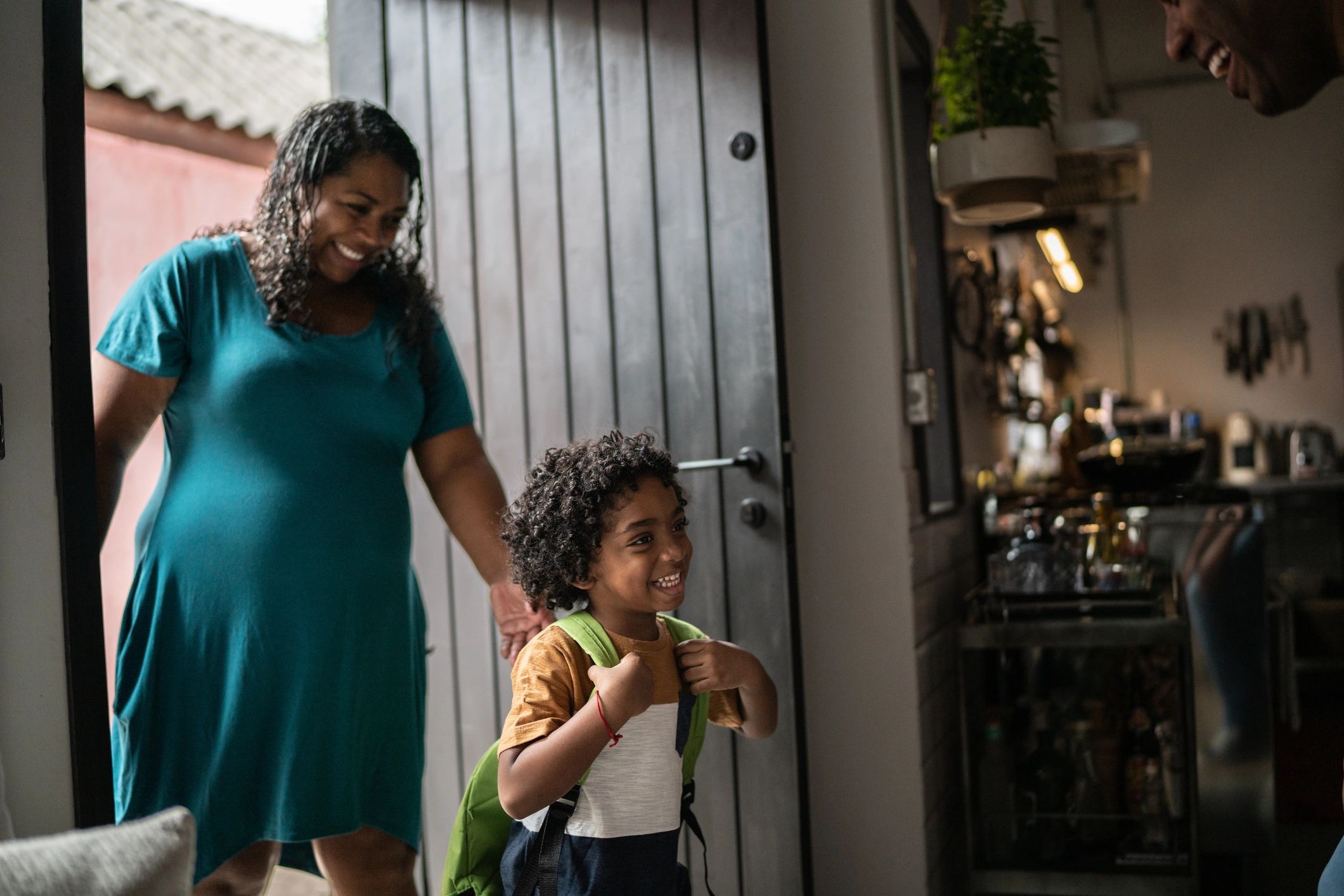 Parent and child arriving together